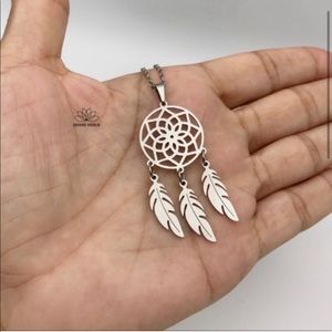 Dream Catcher Feather Necklace | Stainless Steel